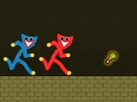 Blaue und Rote Stickman-Abenteuer